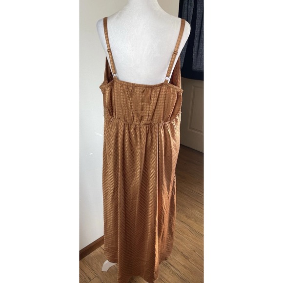 Torrid Tea Length Woven Jacquard Gingham Lace Trim Cami Slip Dress Plus Size 2X - Picture 3 of 12